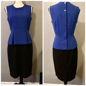 Calvin Klein Royal Blue/Black Sleeveless Dress Size 4